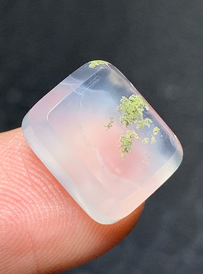 Tiny Scenic Moss Agate Rectangle Cabochon 12x10x4mm