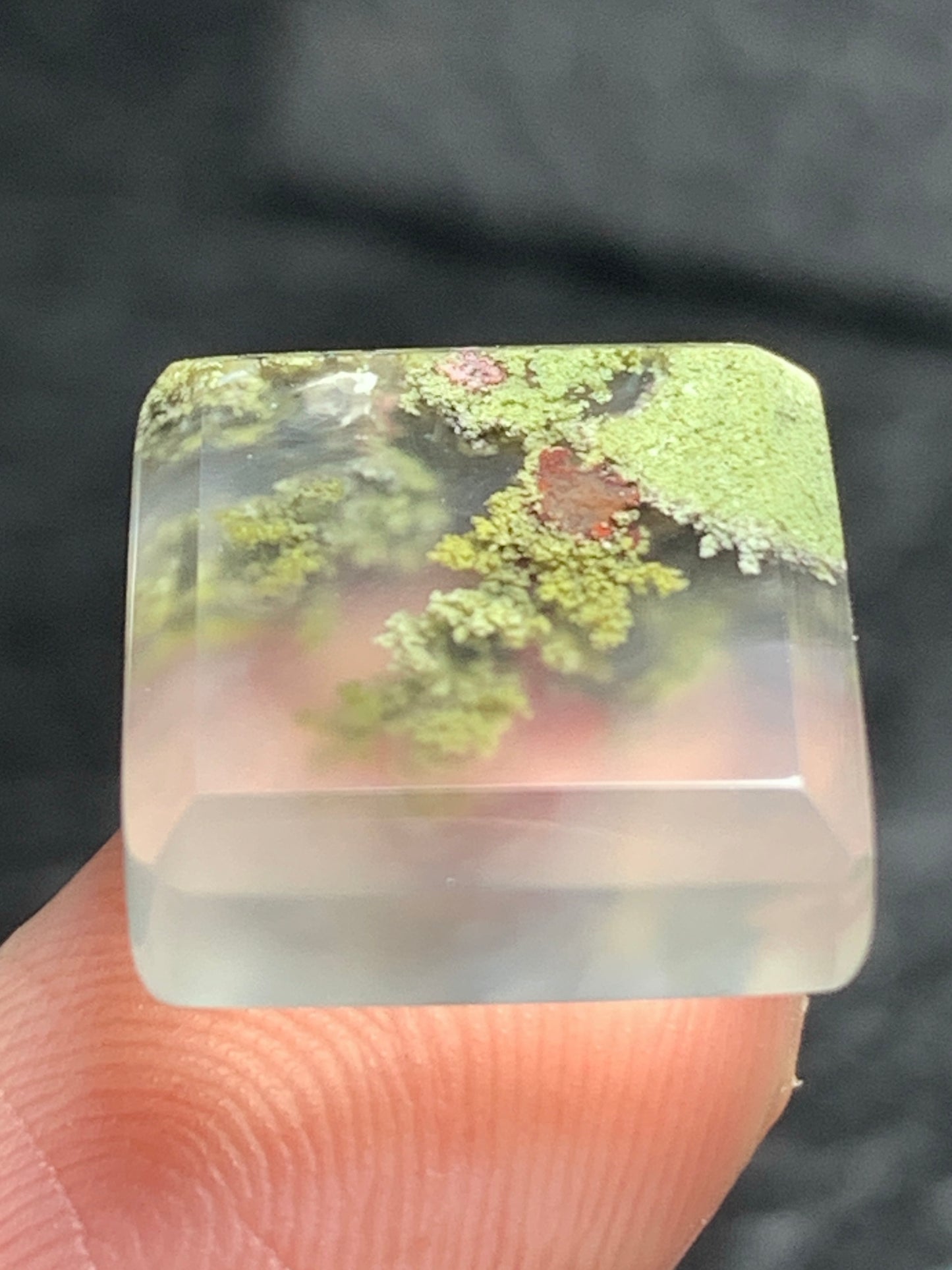 Tiny Scenic Moss Agate Square Cabochon 13.5x13x4.8mm