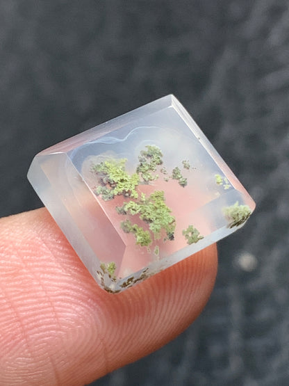 Tiny Scenic Moss Agate Rectangle Cabochon 13x11x4.5mm