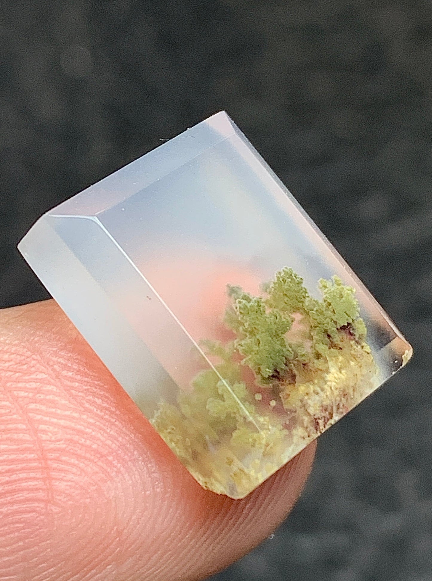 Tiny Scenic Moss Agate Rectangle Cabochon 13x11x4mm