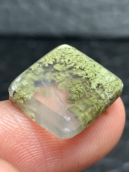 Tiny Scenic Moss Agate Rectangle Cabochon 13x12x3.5mm