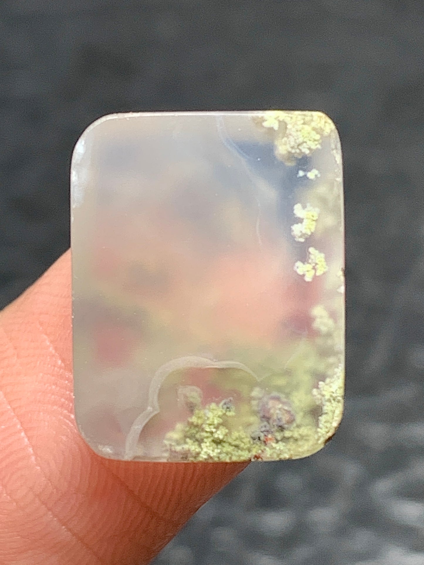 Tiny Scenic Moss Agate Rectangle Cabochon 15x12x5mm