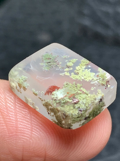 Tiny Scenic Moss Agate Rectangle Cabochon 15x12x5mm