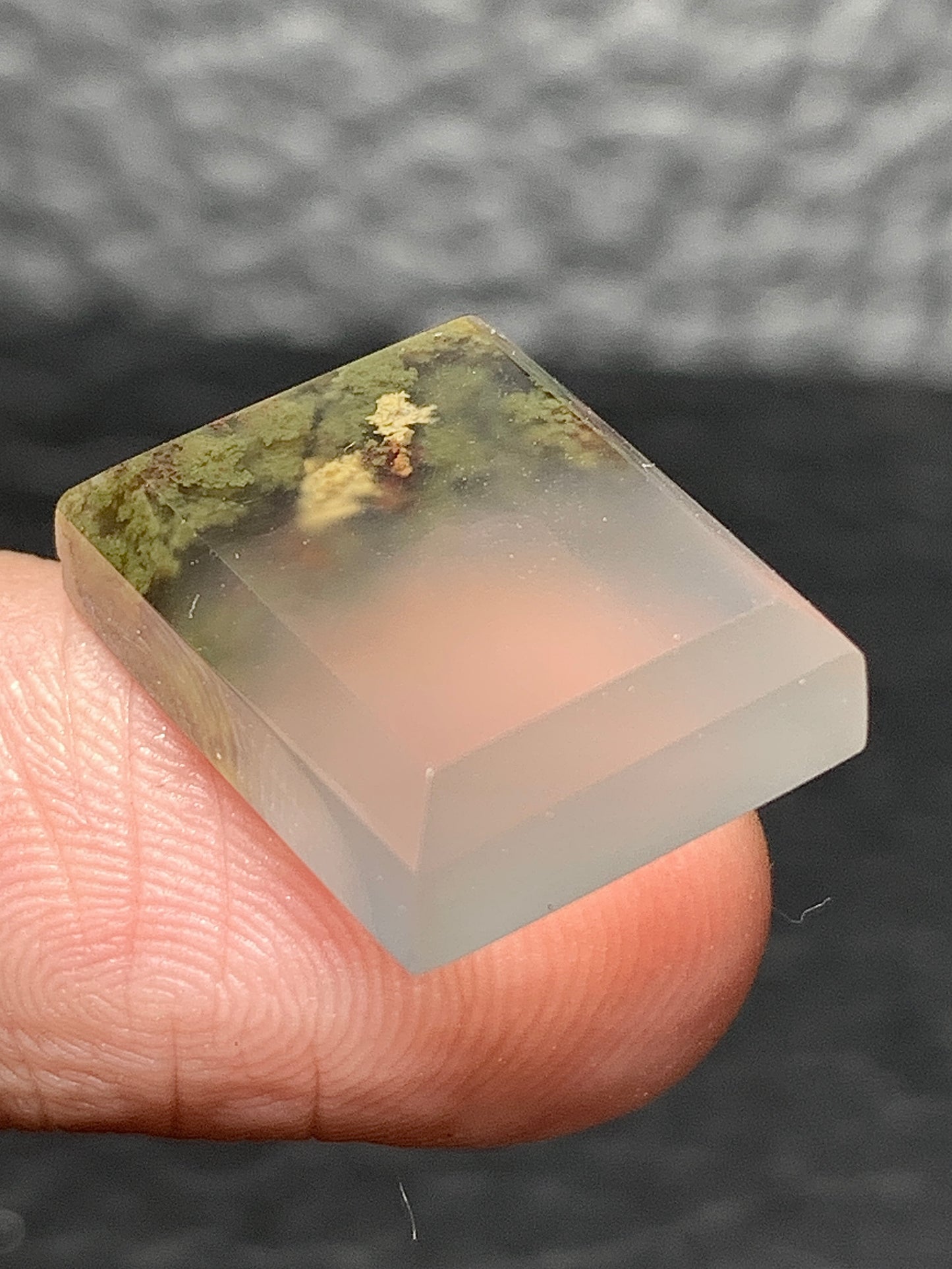 Tiny Scenic Moss Agate Rectangle Cabochon 17x13x5mm