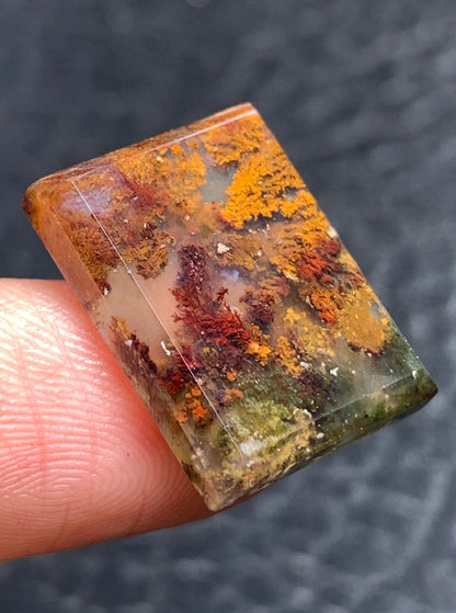 Moss Agate Rectangle Cabochon 18.5x14x4mm