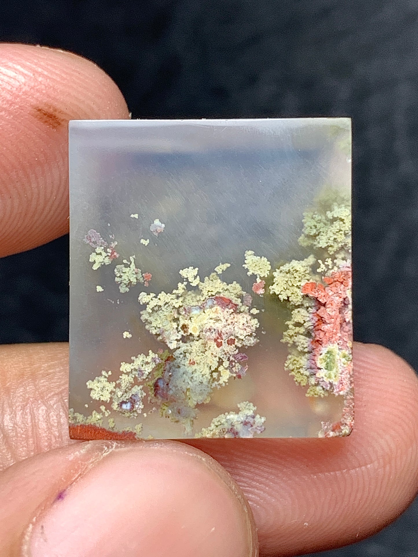 Tiny Scenic Moss Agate Rectangle Cabochon 18x16x4.5mm