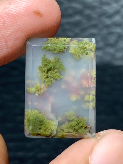 Scenic Moss Agate Rectangle Cabochon 20.5x14.5x4.8mm