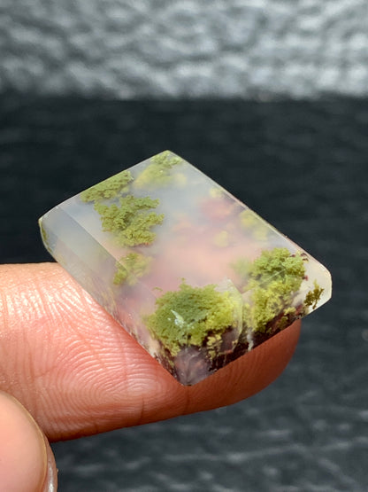 Scenic Moss Agate Rectangle Cabochon 20.5x14.5x4.8mm