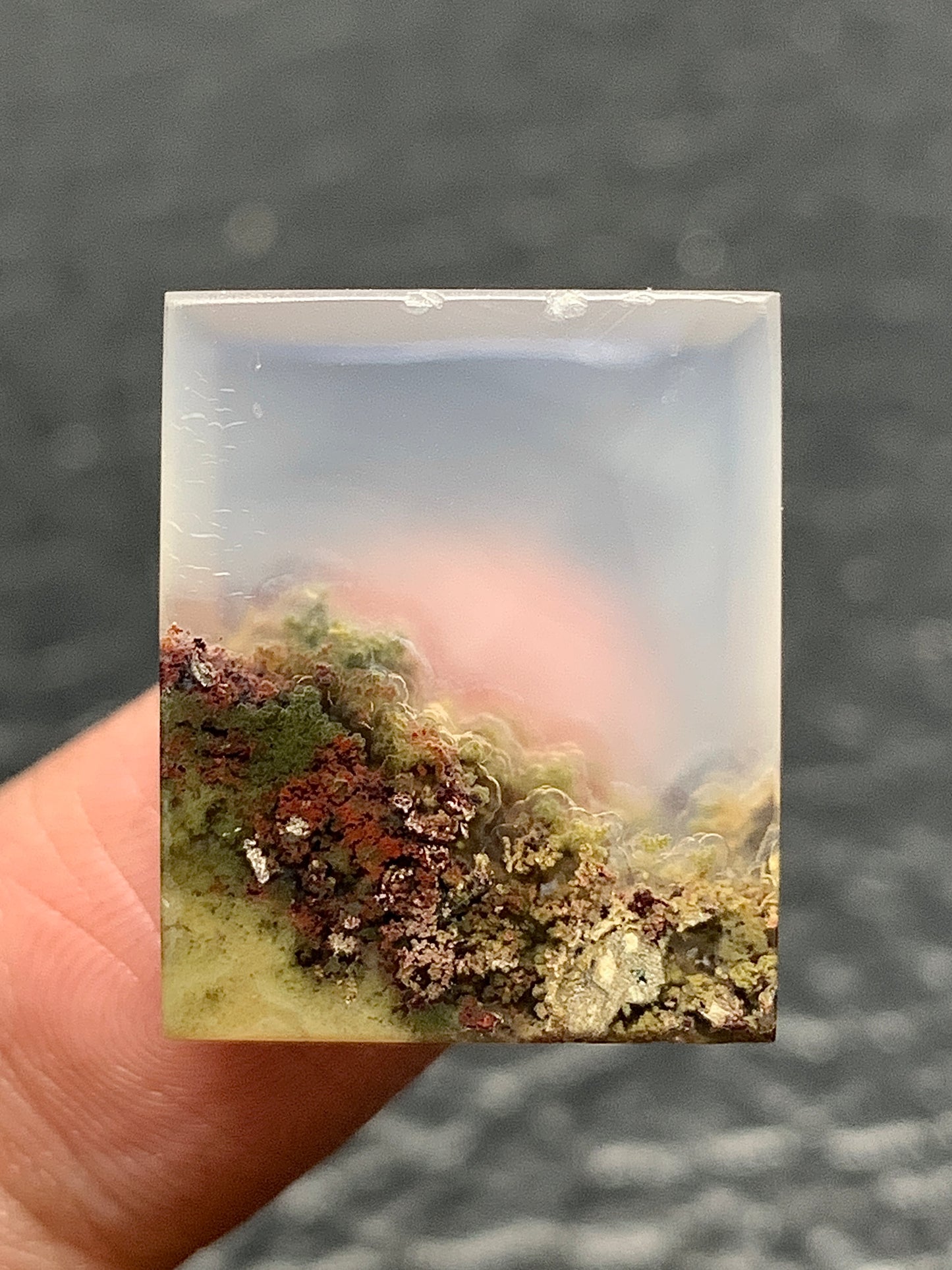 Scenic Moss Agate Rectangle Cabochon 20x16.5x5mm