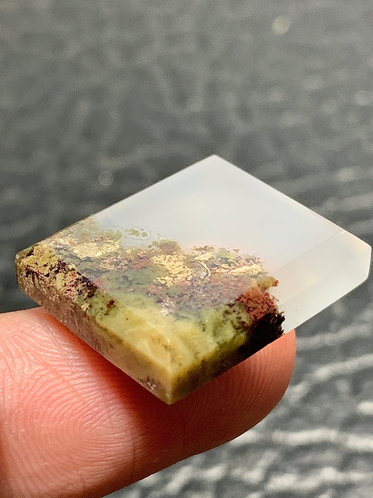 Scenic Moss Agate Rectangle Cabochon 20x16.5x5mm