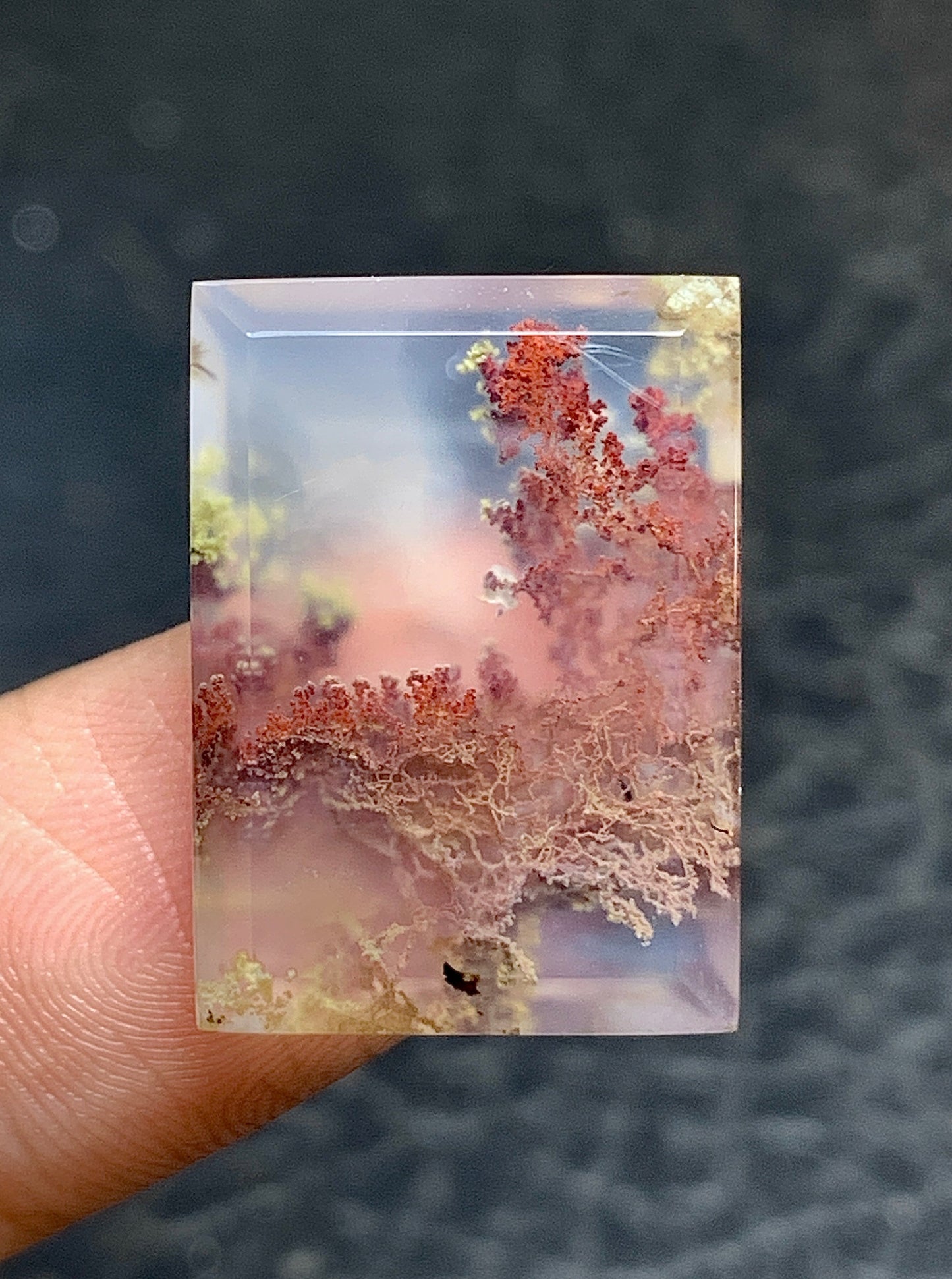 Scenic Moss Agate Rectangle Cabochon 21x15x4.5mm