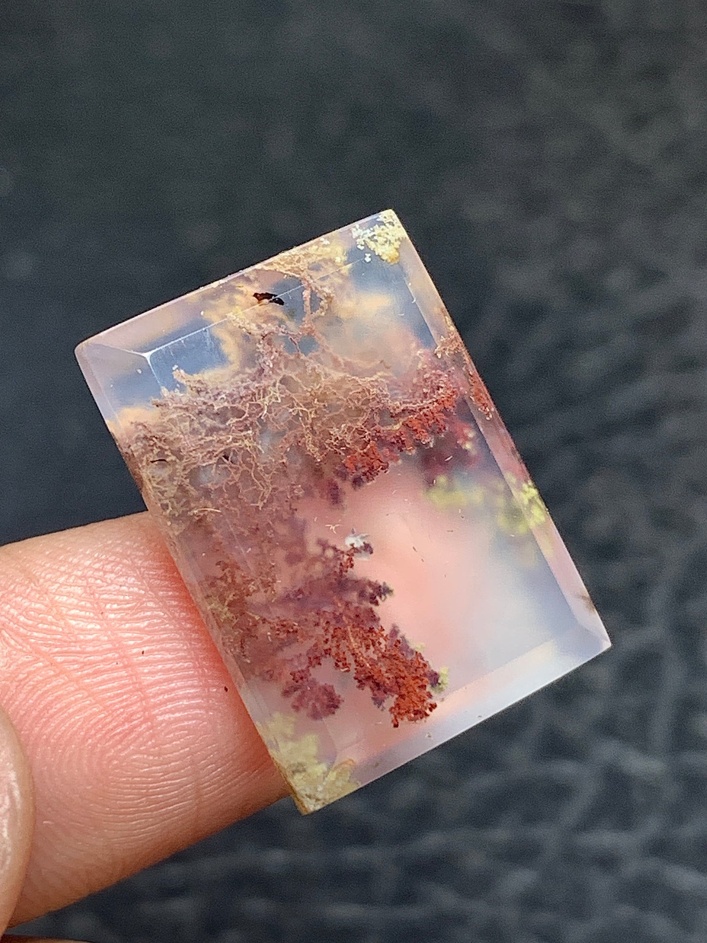 Scenic Moss Agate Rectangle Cabochon 21x15x4.5mm