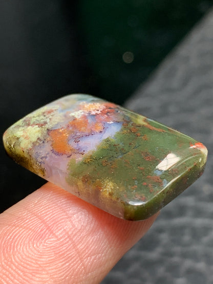 Scenic Moss Agate Rectangle Cabochon 23.3x15.5x5mm