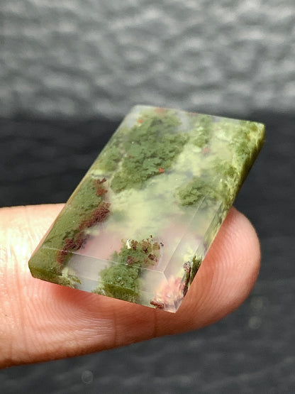 Scenic Moss Agate Rectangle Cabochon 23x19x3.5mm