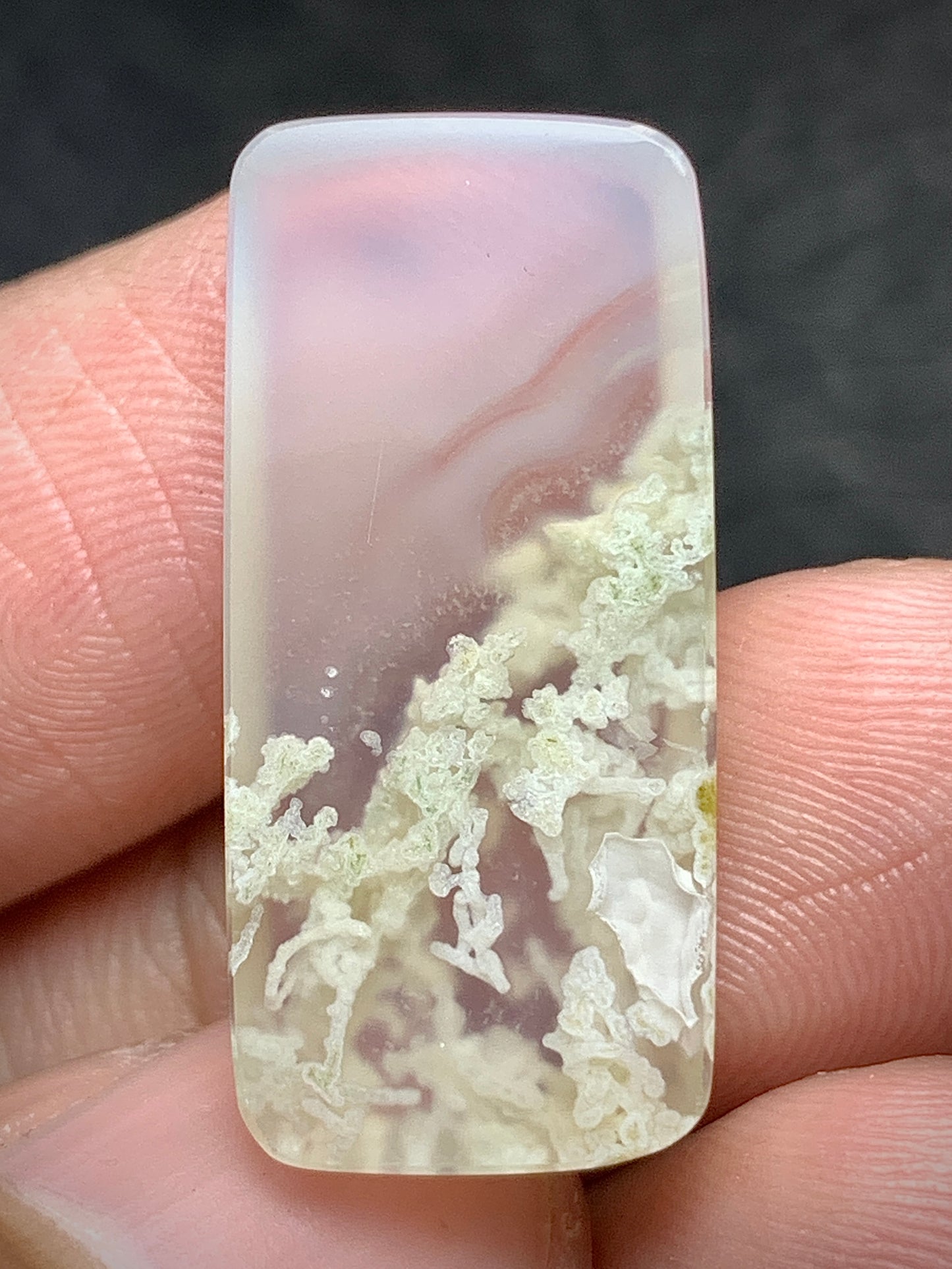 Scenic Moss Agate Rectangle Cabochon 25x11.5x4mm