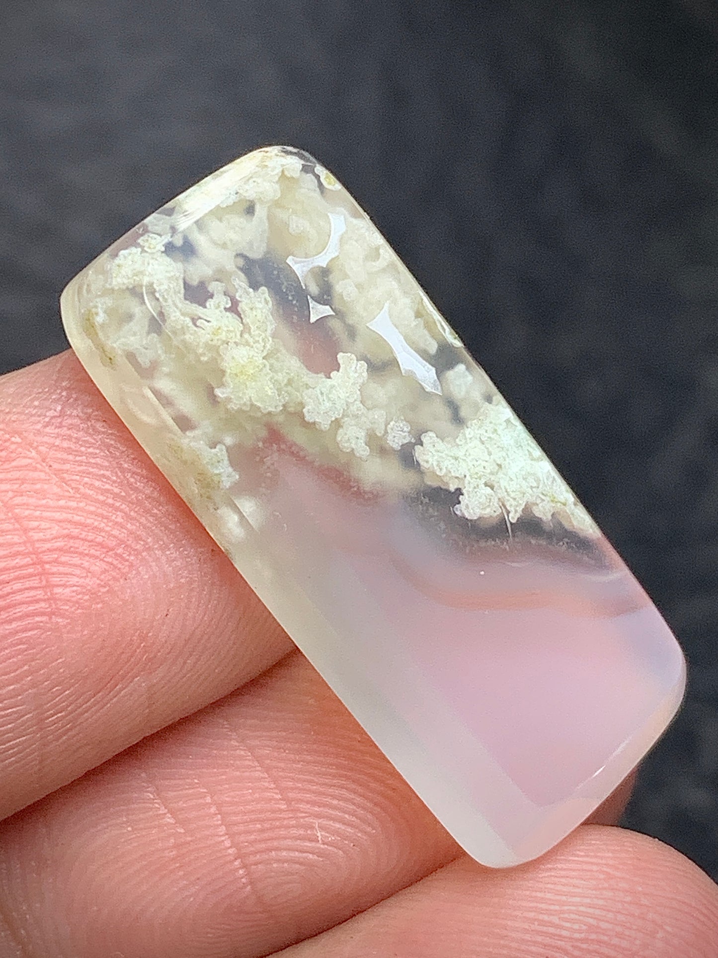 Scenic Moss Agate Rectangle Cabochon 25x11.5x4mm