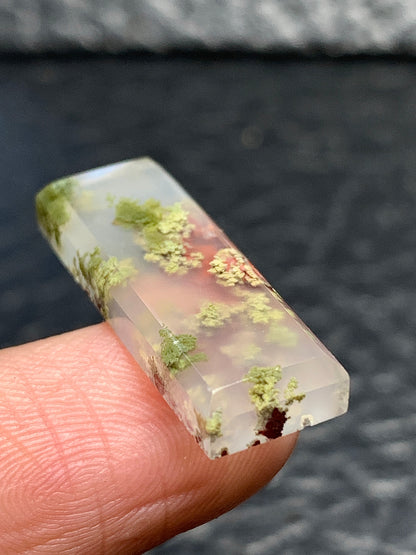 Scenic Moss Agate Rectangle Cabochon 25x8.2x3.8mm