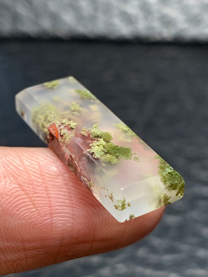 Scenic Moss Agate Rectangle Cabochon 25x8.2x3.8mm