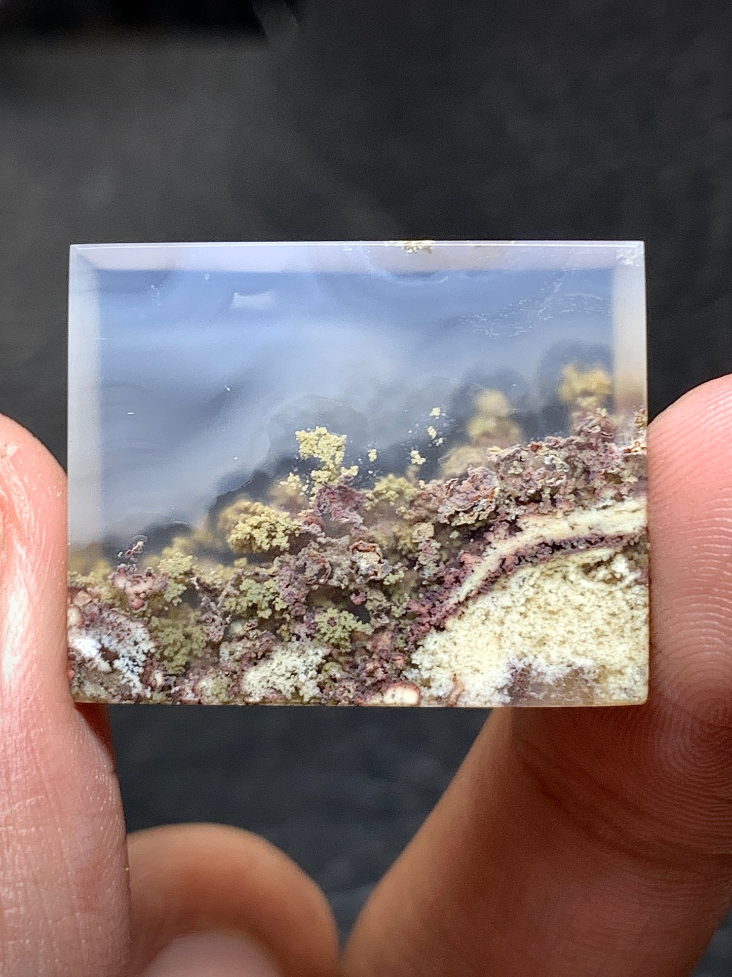 Scenic Moss Agate Rectangle Cabochon 26x21x4mm