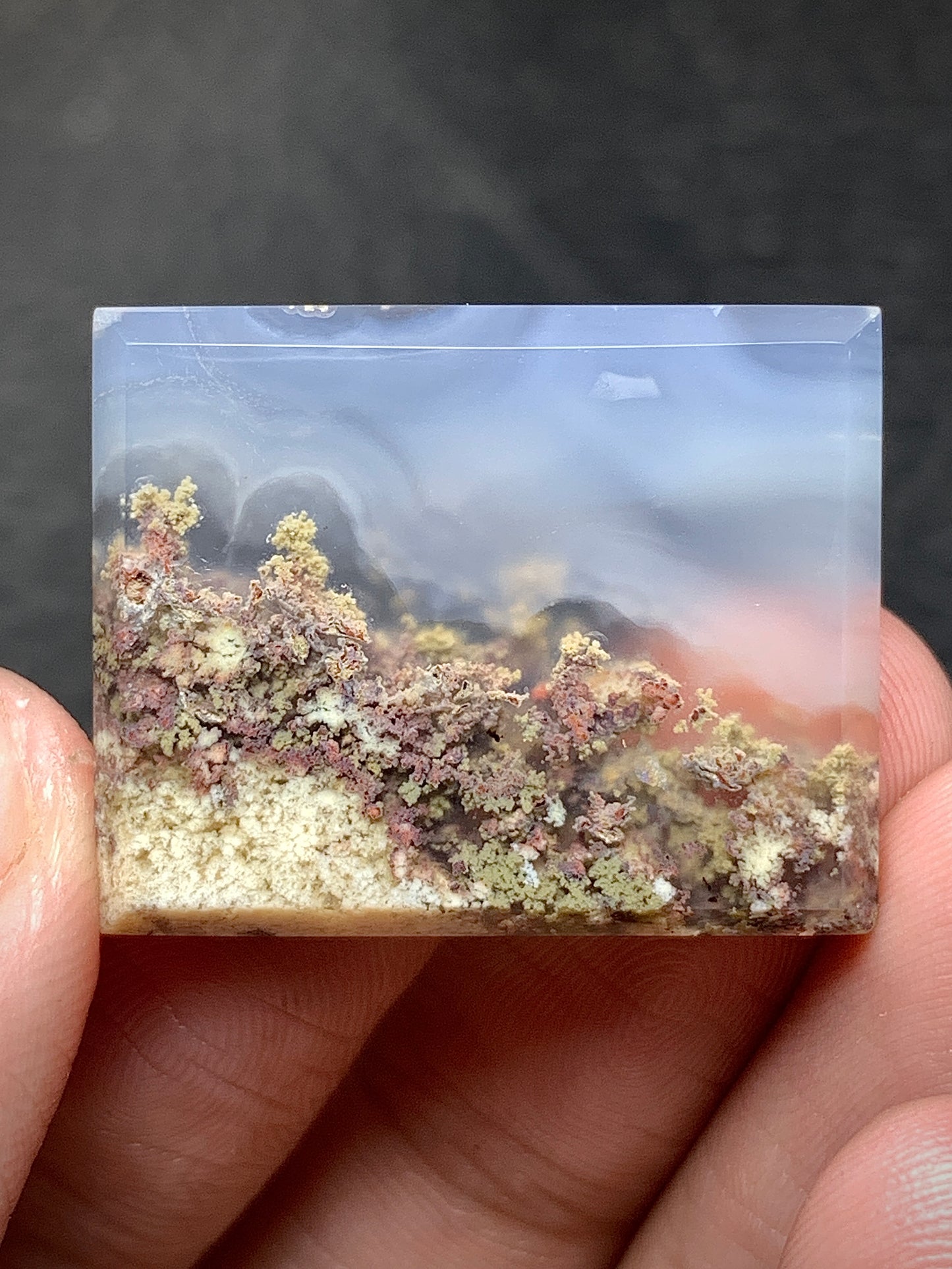 Scenic Moss Agate Rectangle Cabochon 26x21x4mm