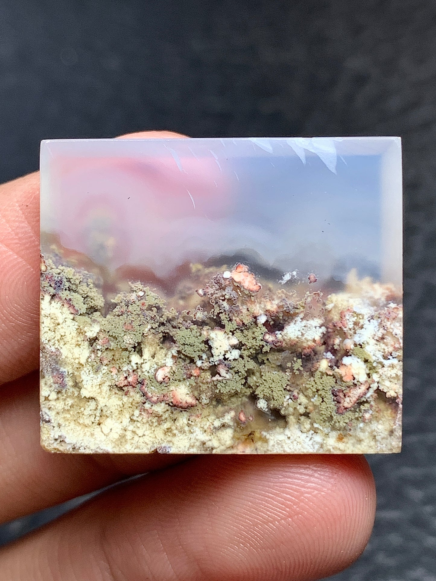 Scenic Moss Agate Rectangle Cabochon 27x23.5x4.5mm