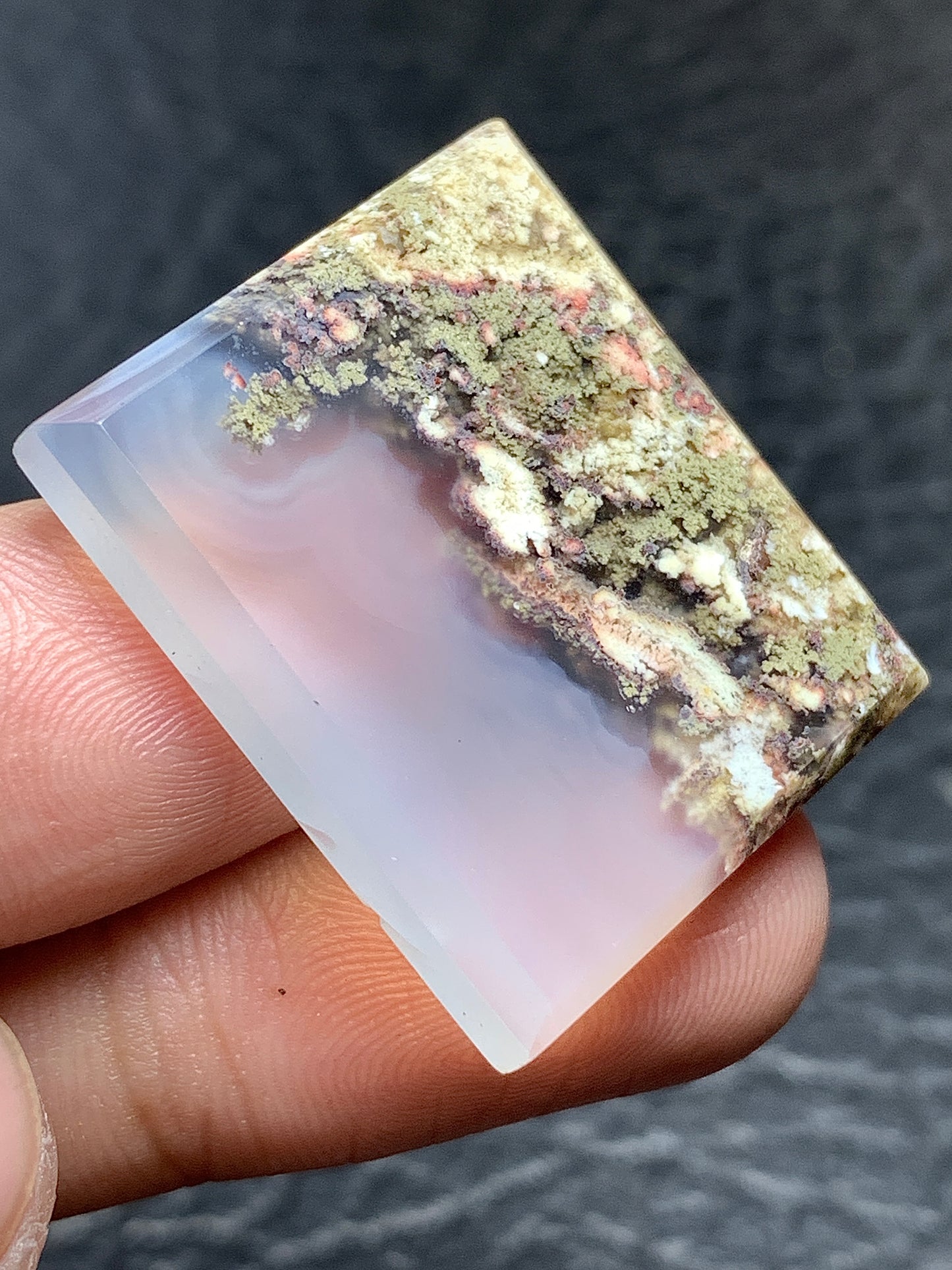 Scenic Moss Agate Rectangle Cabochon 27x23.5x4.5mm