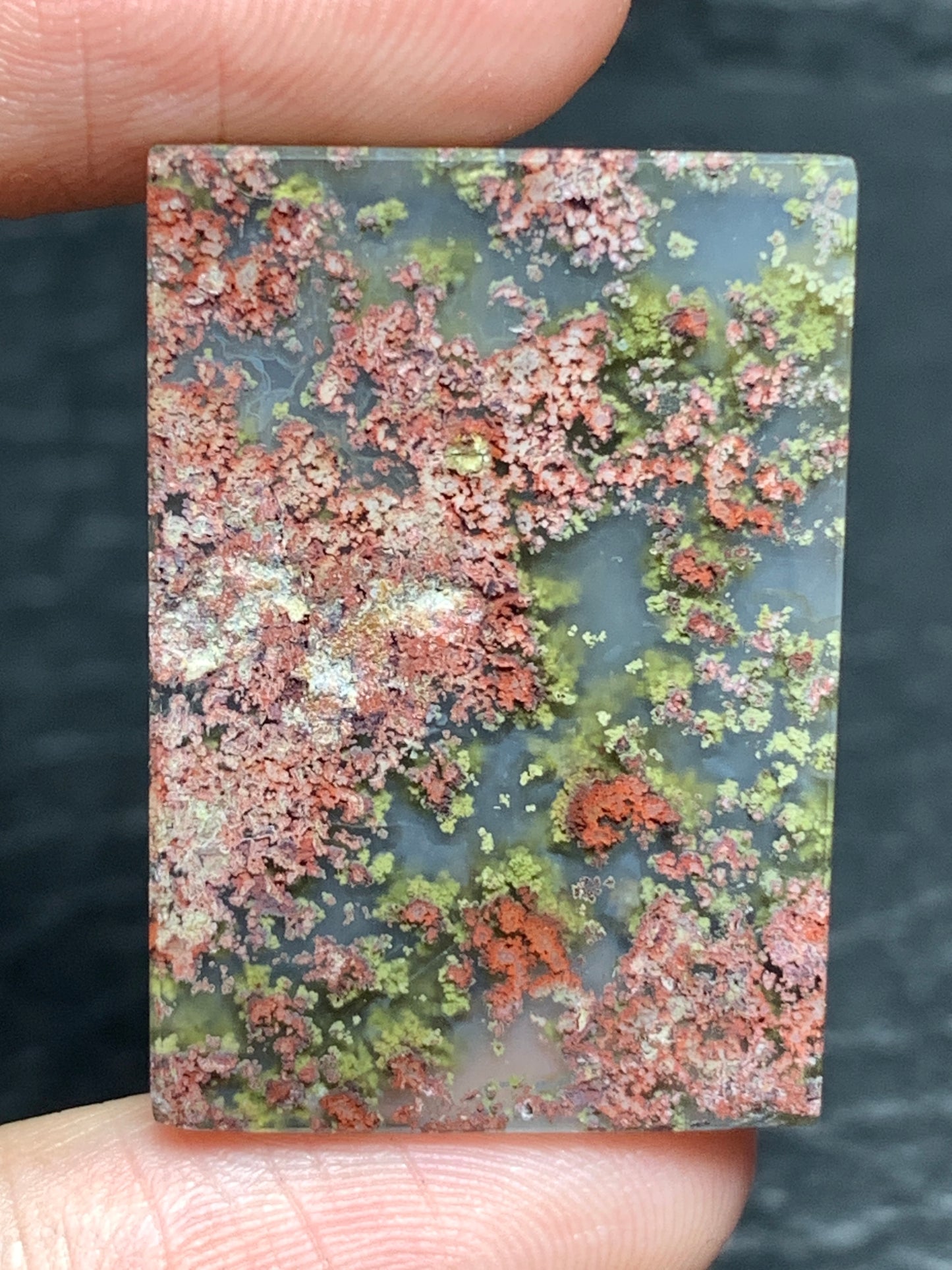 Scenic Moss Agate Rectangle Cabochon 29x20x3.8mm