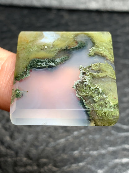 Scenic Moss Agate Rectangle Cabochon 29x25x4.5mm