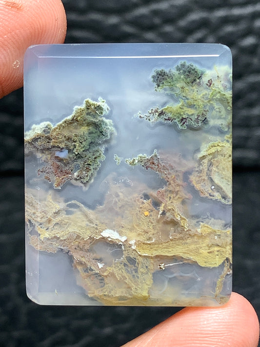 Scenic Moss Agate Rectangle Cabochon 30.7x24.2x4mm