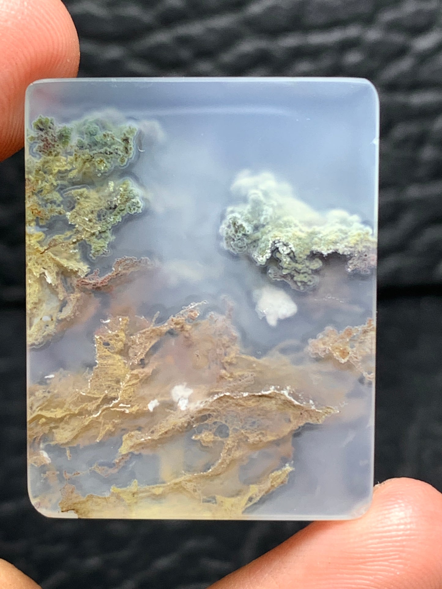 Scenic Moss Agate Rectangle Cabochon 30.7x24.2x4mm