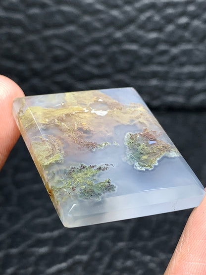 Scenic Moss Agate Rectangle Cabochon 30.7x24.2x4mm