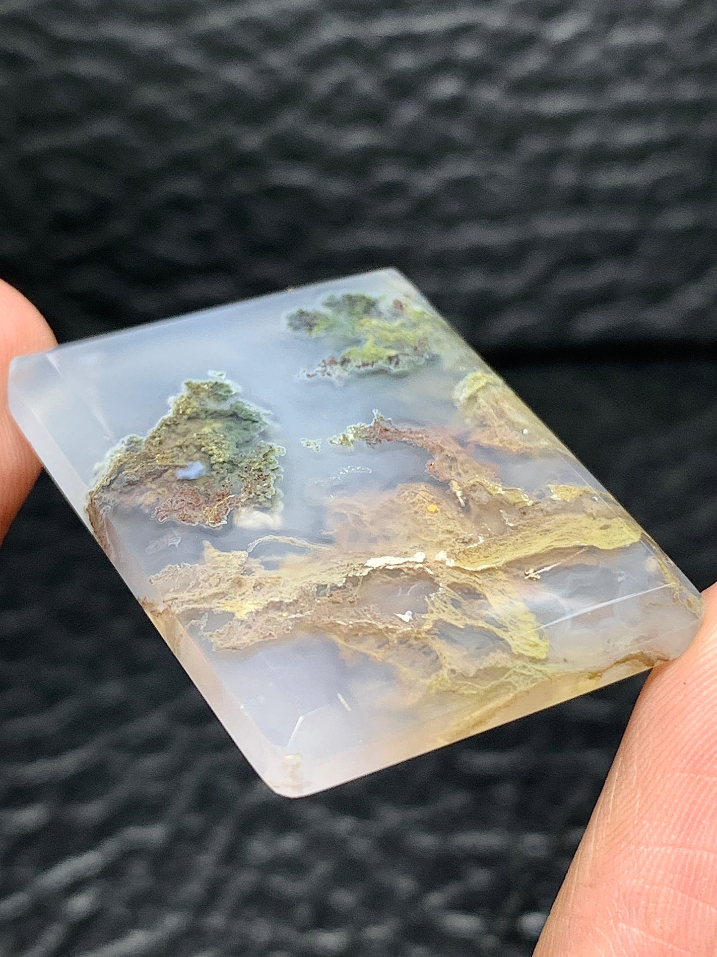 Scenic Moss Agate Rectangle Cabochon 30.7x24.2x4mm