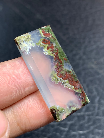 Scenic Moss Agate Rectangle Cabochon 32x15x4.5mm