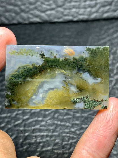 Scenic Moss Agate Rectangle Cabochon 39.5x29x5mm