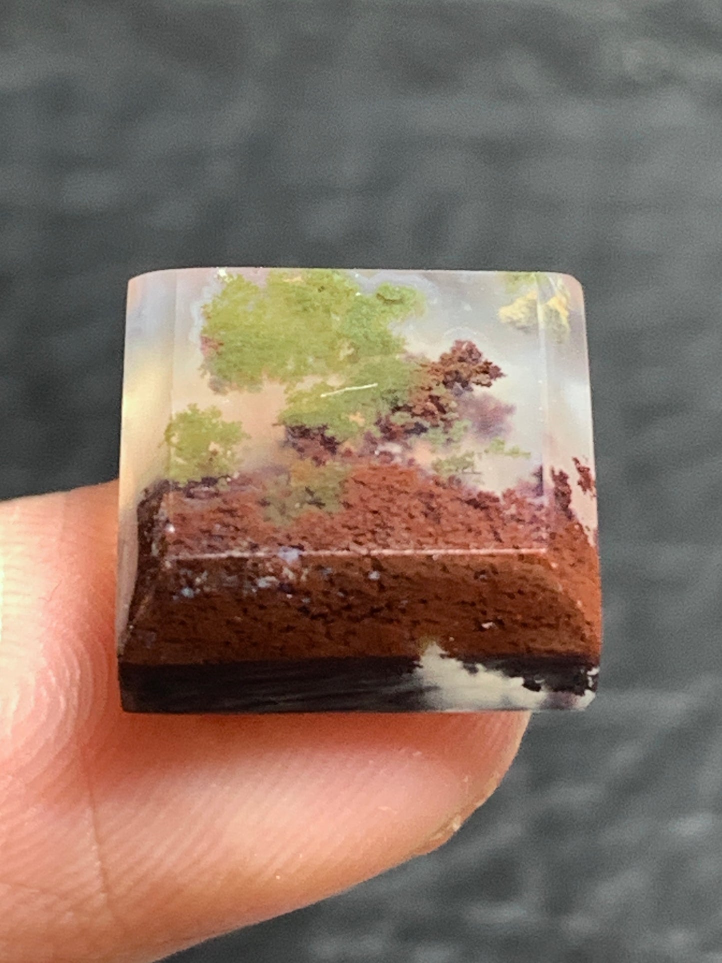 Scenic Moss Agate Square Cabochon 12.5x12.5x5.2mm