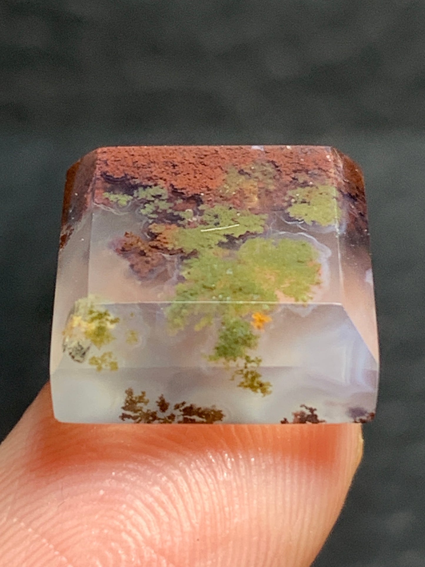 Scenic Moss Agate Square Cabochon 12.5x12.5x5.2mm