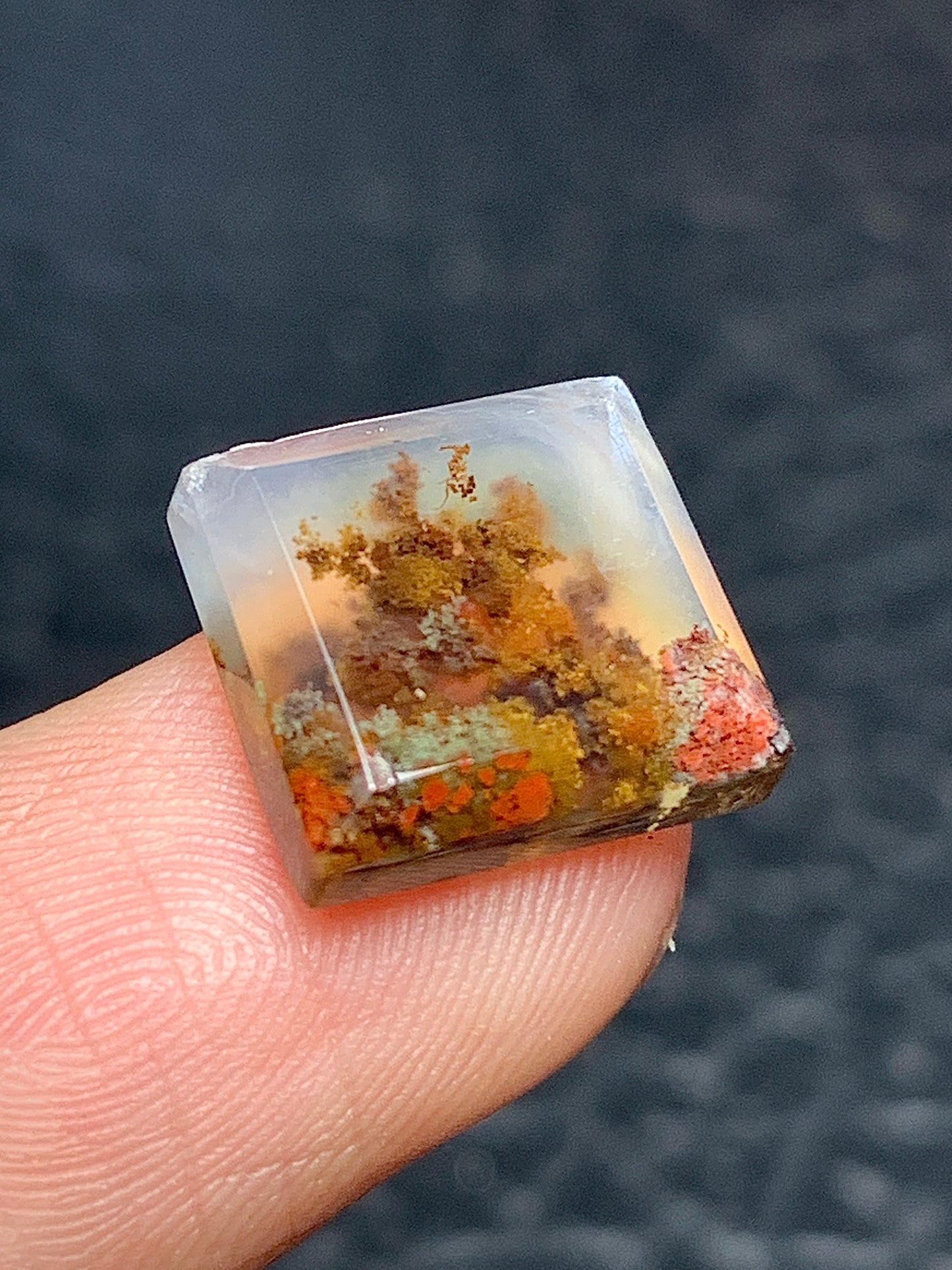 Scenic Moss Agate Square Cabochon 12x11x4mm