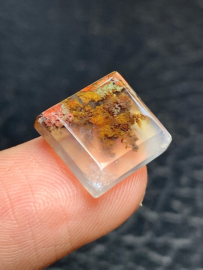 Scenic Moss Agate Square Cabochon 12x11x4mm