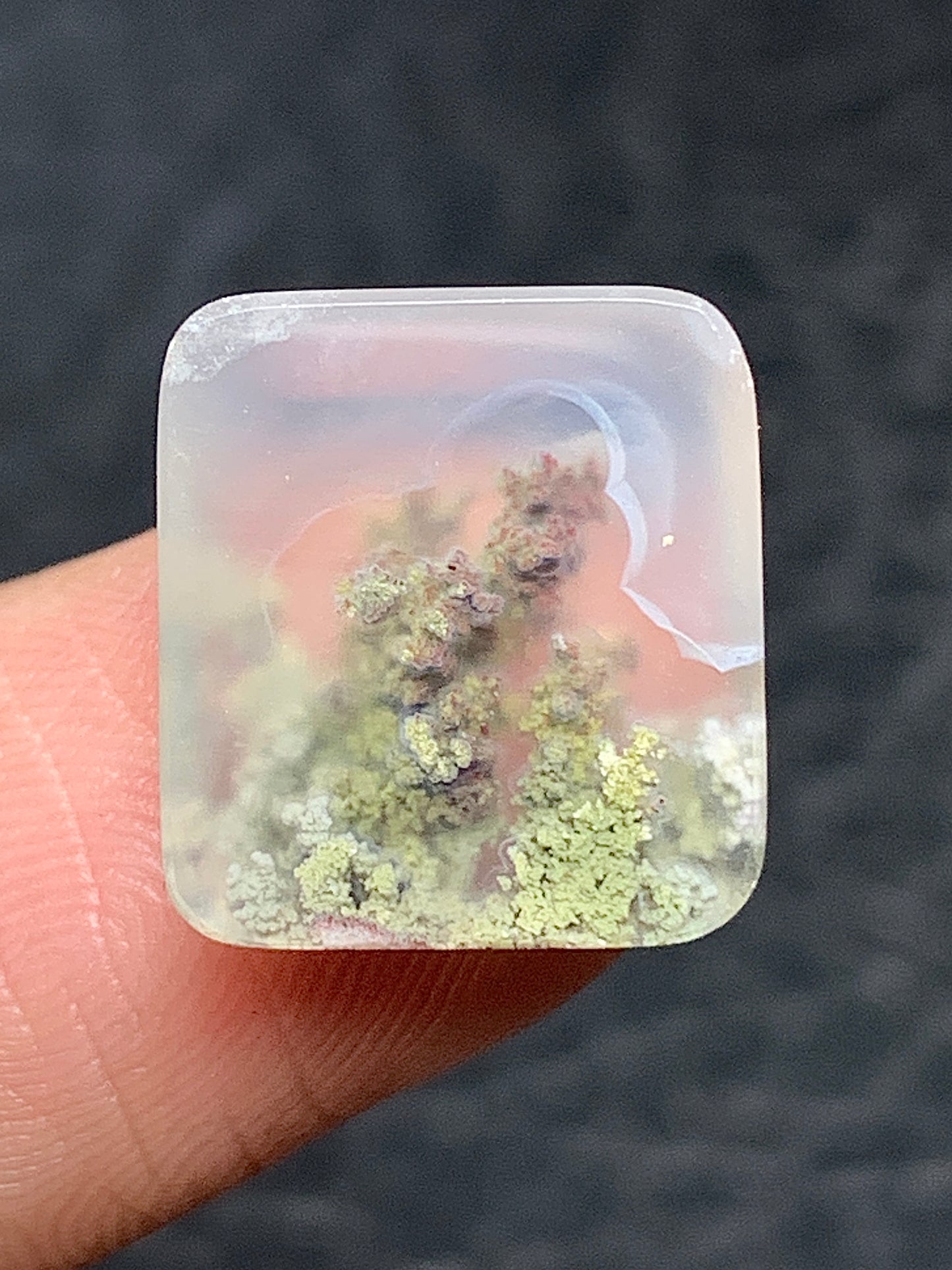 Scenic Moss Agate Square Cabochon 13x12x4.5mm