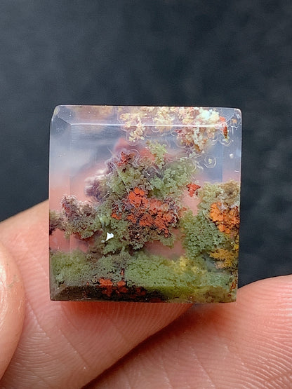 Scenic Moss Agate Square Cabochon 14x14x4mm