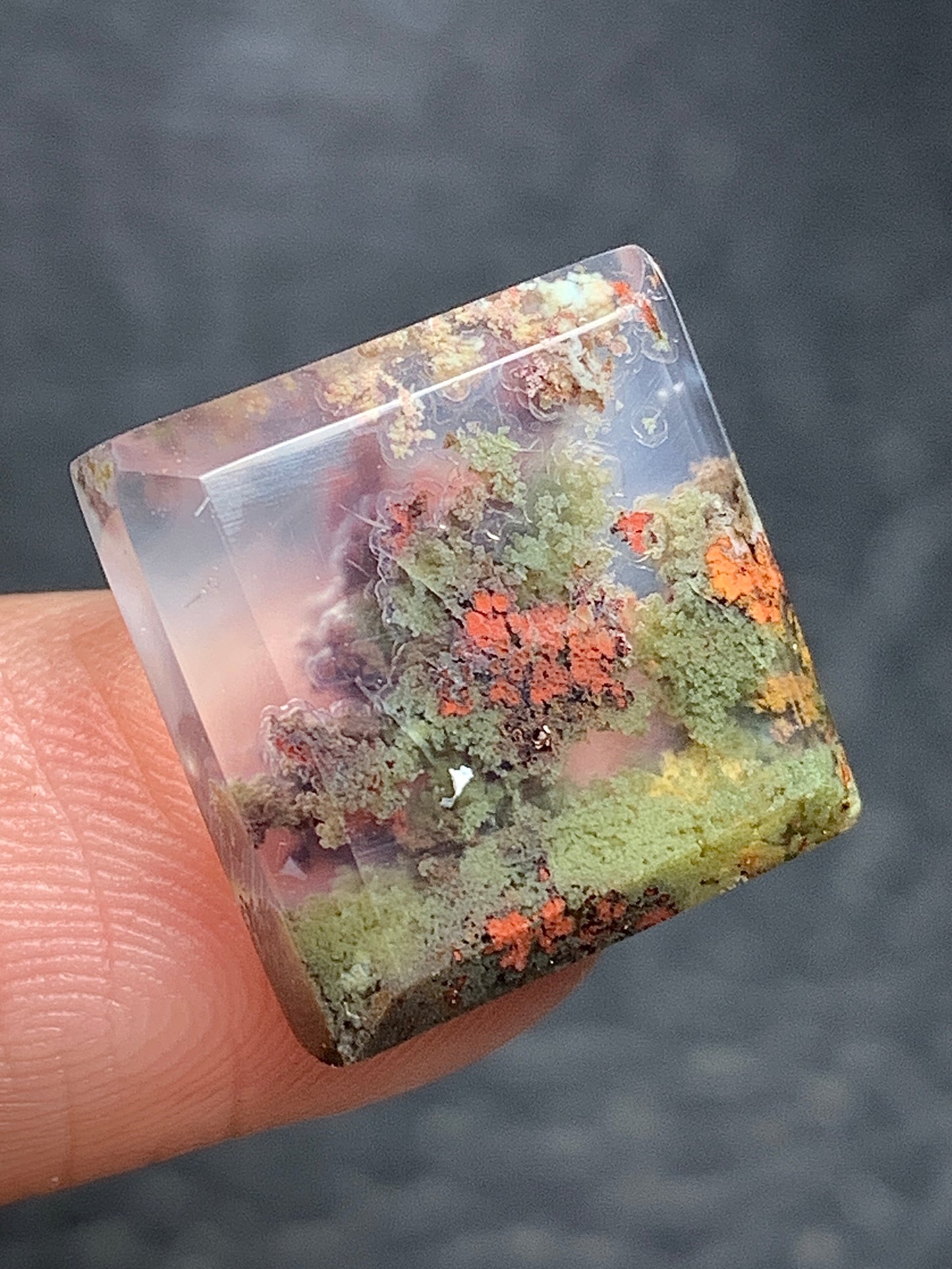 Scenic Moss Agate Square Cabochon 14x14x4mm