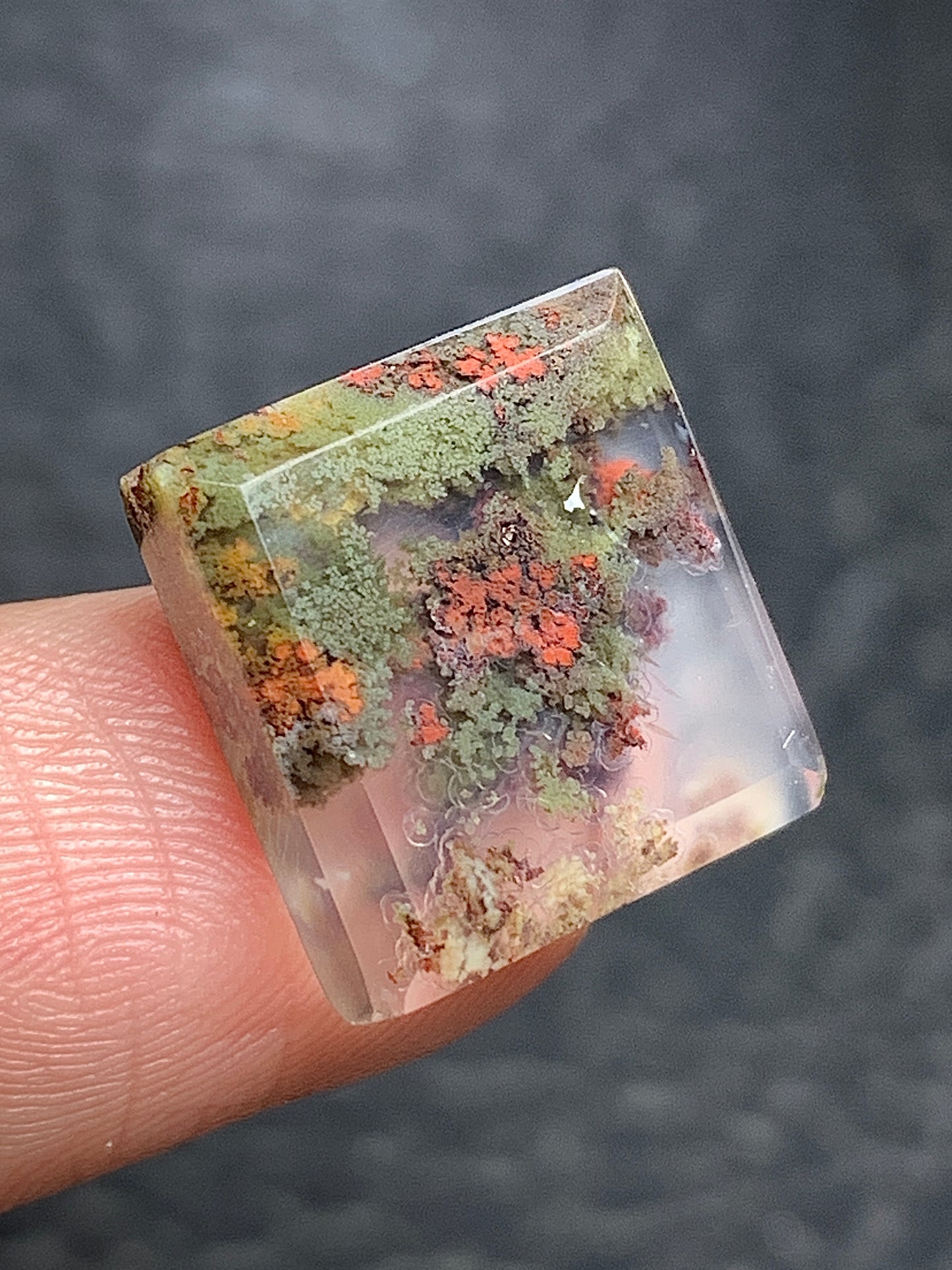 Scenic Moss Agate Square Cabochon 14x14x4mm