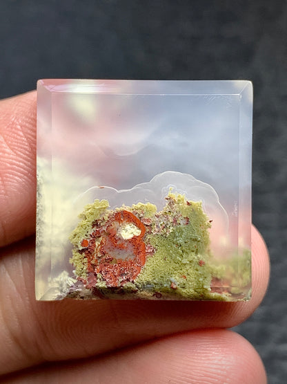 Scenic Moss Agate Square Cabochon 20x20x4.5mm