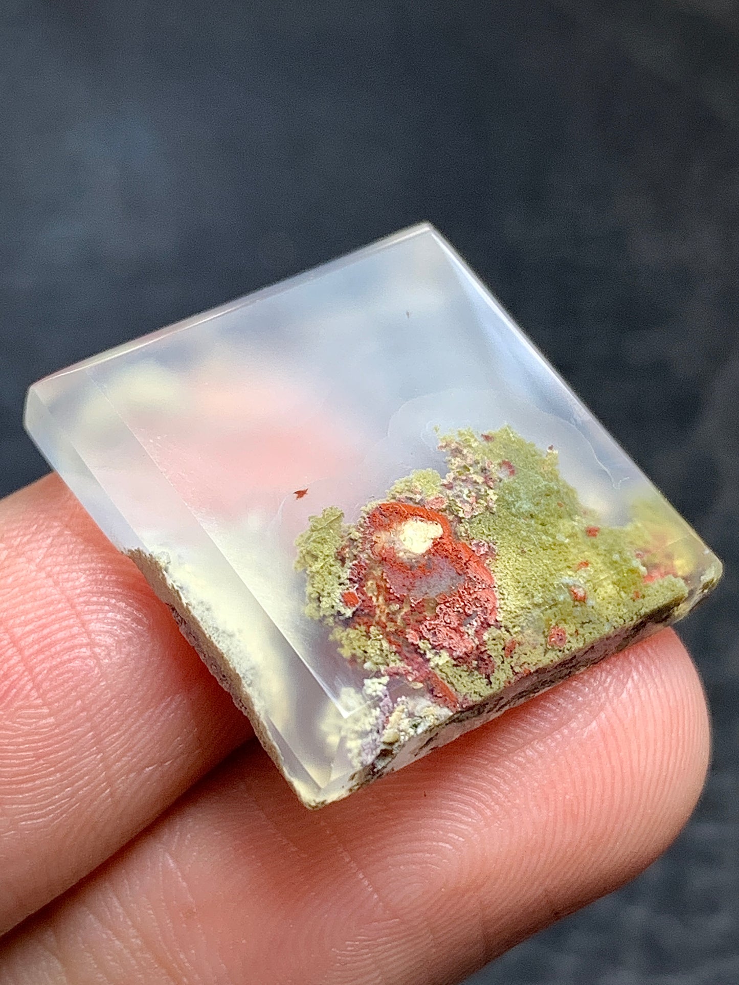 Scenic Moss Agate Square Cabochon 20x20x4.5mm