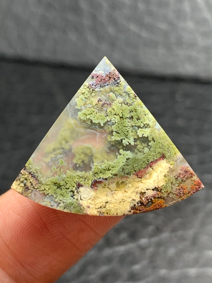 Scenic Moss Agate Teardrop Cabochon 26x22x5mm