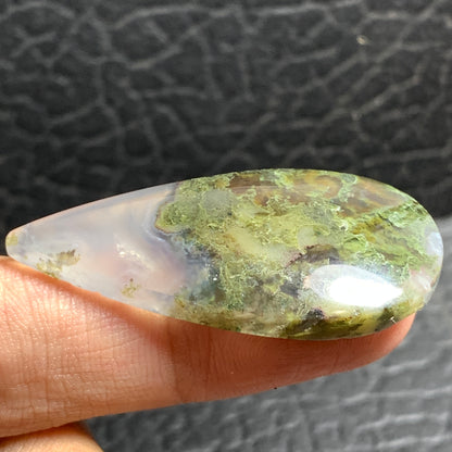 Scenic Moss Agate Teardrop Cabochon 43x20x6mm