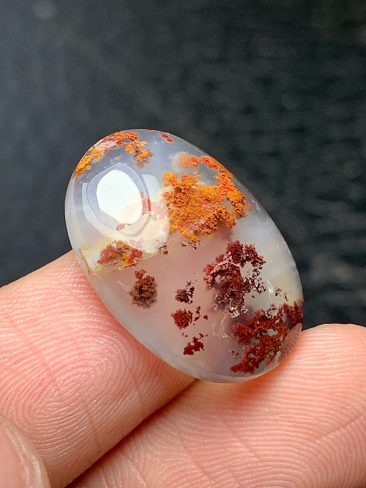 Tiny Moss Agate Oval Cabochon 21x15x6mm