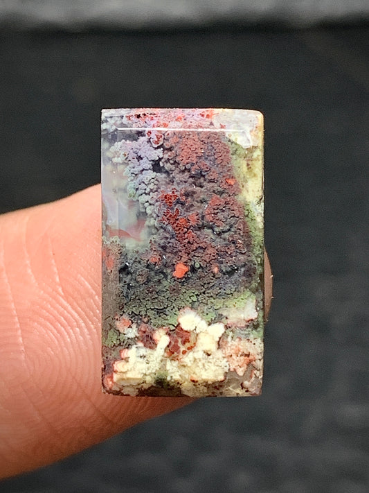 Tiny Moss Agate Rectangle Cabochon 15x8.4x3mm