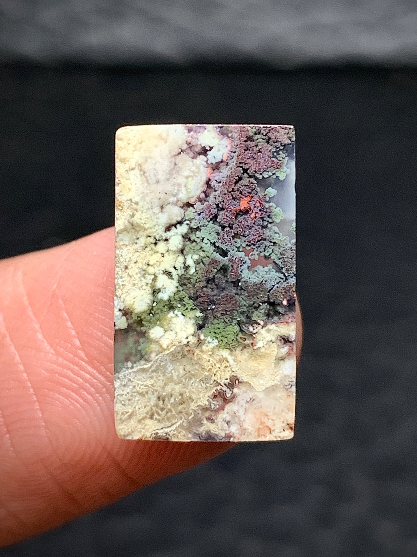 Tiny Moss Agate Rectangle Cabochon 15x8.4x3mm