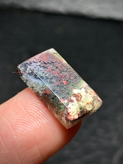 Tiny Moss Agate Rectangle Cabochon 15x8.4x3mm